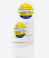 White PVC insulation tape 18mm x 20m, 10 pack