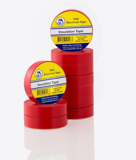 Red PVC insulation tape 18mm x 20m, 10 pack