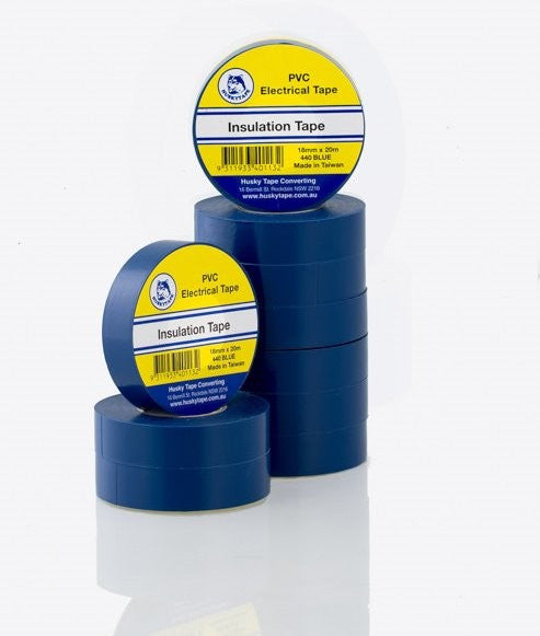 Blue PVC insulation tape 18mm x 20m, 10 pack